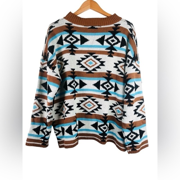 Savanna Jane Tribal Aztec Print Sweater Size 2X - Picture 2 of 6